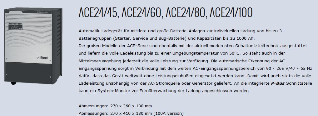 Automatiklader ACE 24V/80A 300-800Ah