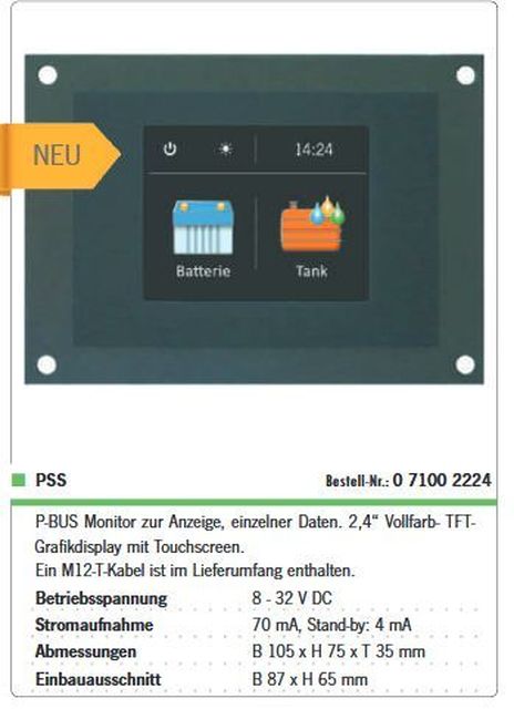 PSS Monitor zur Anzeige einzelner Daten - zum Schließen ins Bild klicken