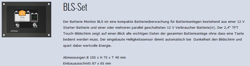 Batteriemonitor BLS-Set 12/24V m SHE300