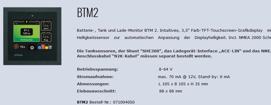 Batterie-,Tank und Lade-Monitor BTM2