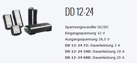 Spannungswandler DD 12-24 600 25A24V - zum Schließen ins Bild klicken