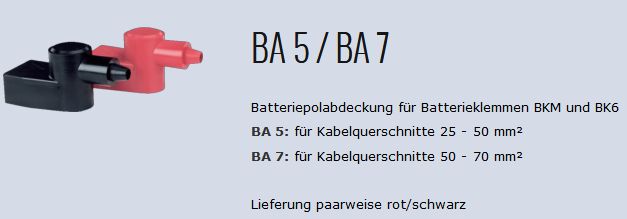 Batteriepolabdeckung BA7 f BK6/BKM rot/s
