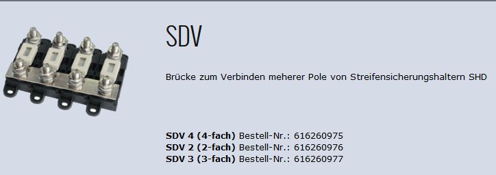 Verbindungsschiene SDV 2fach für SHD