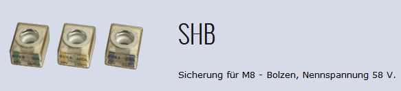 Sicherung SHB 150A für ABH1 1-fach