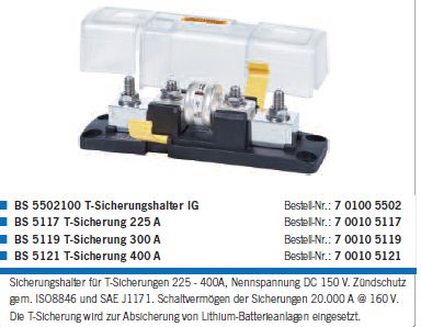 T-Sicherungshalter BS5502100 ohne Sicher