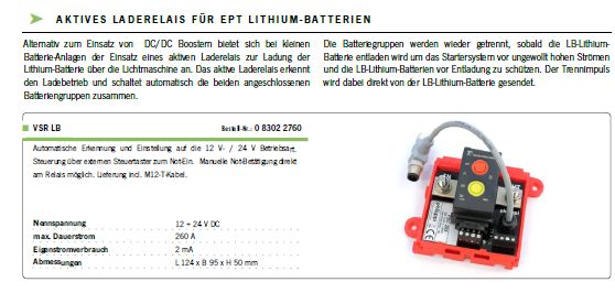 Laderelais VSR LB für EPT Lithium-Batter