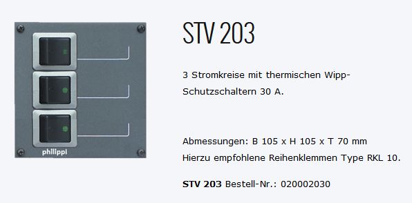 STV 203 Stromkreisverteiler 3x30A