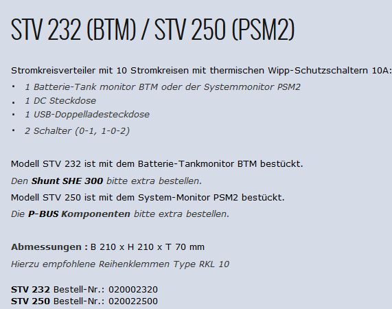 STV 232 Stromkreisverteiler m BTM o Shun