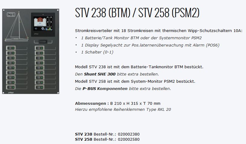 STV 258 Stromkreisverteiler m PSM2 o Shu