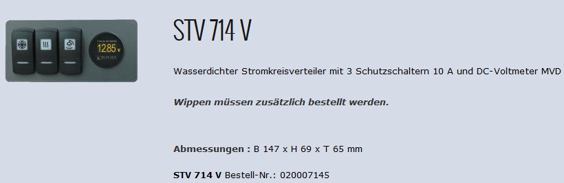 STV 714V Stromkreisverteiler m Voltmeter