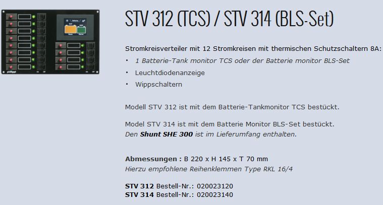 STV 314 Stromkreisverteiler mit BLS-Set