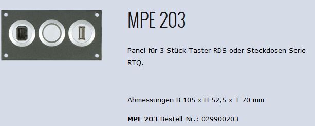 STV MPE203 Leer für 3USB od 3Steckdosen