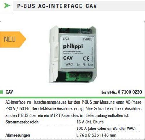 CAV AC-Interface für P-Bus Messung 230V