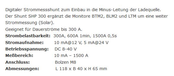 Shunt SHP348 für Lithium Batterie Tankmo