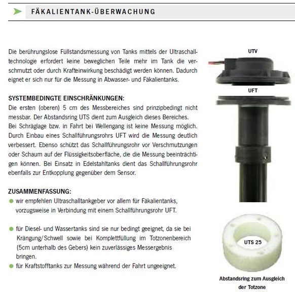 Ultraschalltankgeber UTV 20 bis 200mm - zum Schließen ins Bild klicken