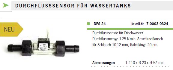 Durchflusssensor DFS für Tankmonitor - zum Schließen ins Bild klicken