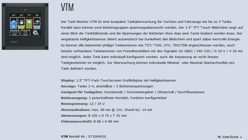 Tankmonitor VTM für 4Tanks/2Batteriespan