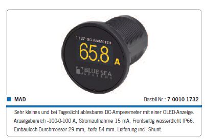 Amperemeter MAD -100-0-100A+ m Shunt