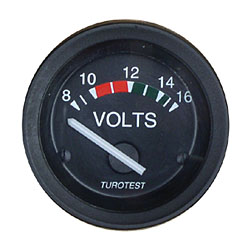 Voltmeter 16-32V 52mm rund