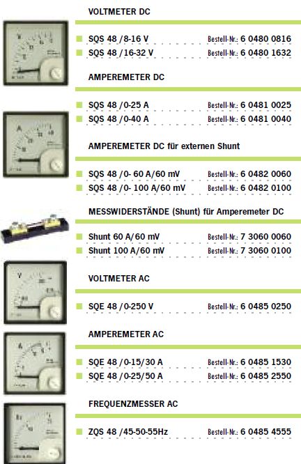 Voltmeter SQS48 8-16V 48x48mm