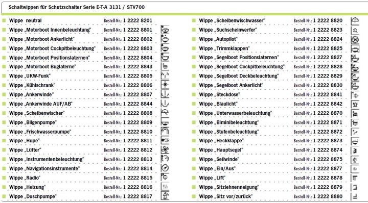 Wippe Instrumentenbeleuchtung f ETA3131