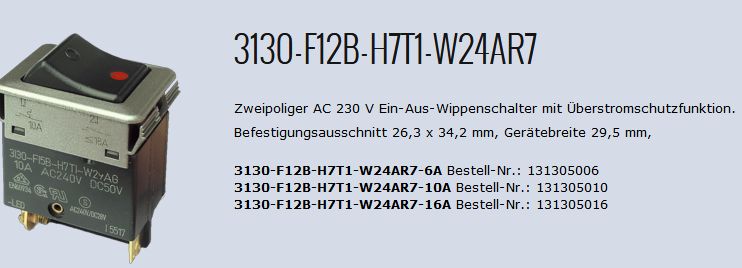 ETA-Schalter 3130-F12B-H7T1-W24AR7-10A
