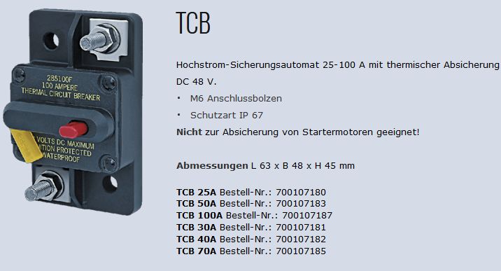 Sicherungsautomat TCB 120A