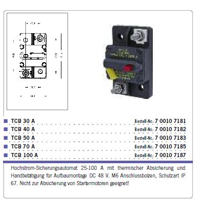 Sicherungsautomat TCB 30A