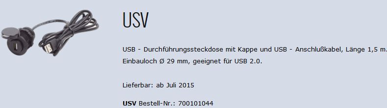 USB Steckdose u Stecker USV m 1,5m Kabel