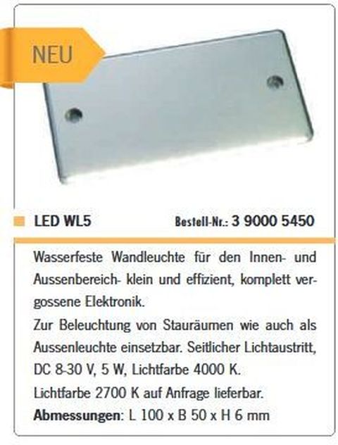 Wandleuchte LED WL5 100x50x6mm 8-30V - zum Schließen ins Bild klicken