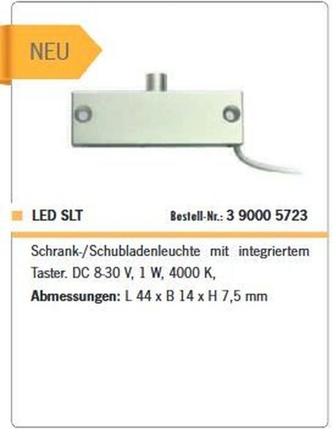 Leuchte LED SL-T40 mit Taster 44x14x7mm