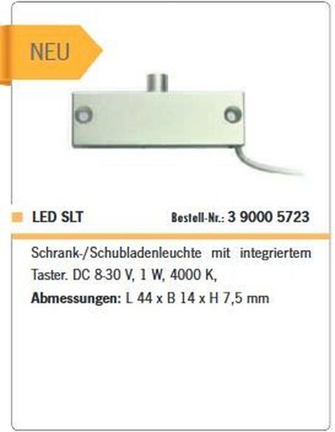 Leuchte LED SL-T40 mit Taster 44x14x7mm