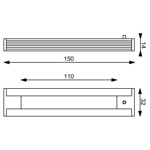 LED Anbauleuchte UB02-1 chr-matt 3x1W ww