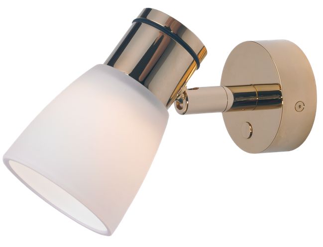 LED Wandleuchte R1-1 USB gold Glas weiß - zum Schließen ins Bild klicken