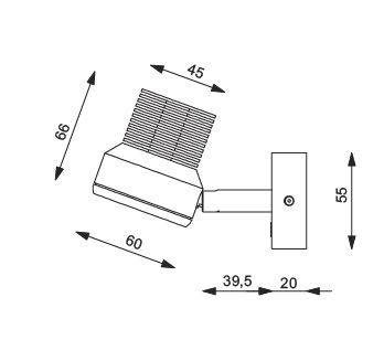 LED Wandleuchte R2 chrom-matt 3x3W 44°ww