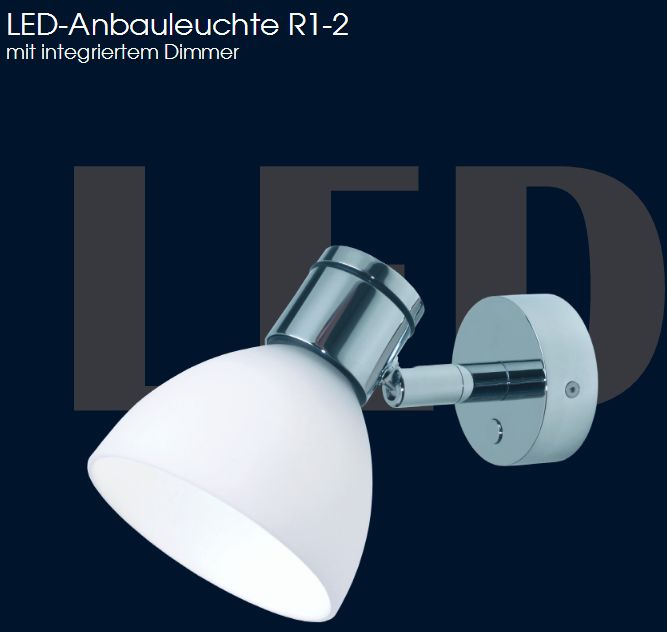 LED Wandleuchte R1-2 chrom-glanz 3x1W ww