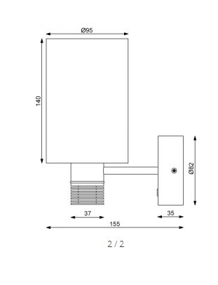 LED Wandleuchte Nova HV chrom-matt 230V