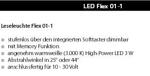 LED Flex 01-1 gold-glanz 300mm 3W 44°ww