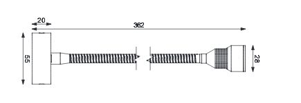 LED Flex 01 chrom-glanz 300mm 3W 44°ww