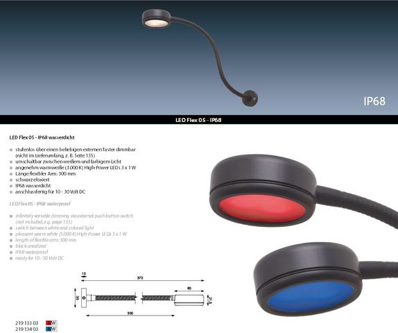 LED Leuchte Flex 05-IP68 blau/weiß schwa