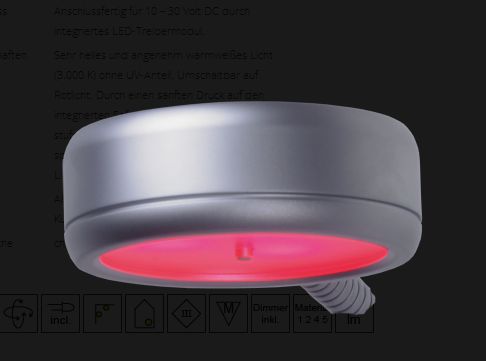 LED Flex 05 chrom-matt 300mm 3x1W rot/ww - zum Schließen ins Bild klicken