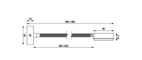 LED Flex05 chrom-glanz 500mm 3x1W rot/ww