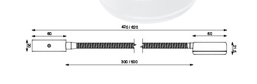 LED Flex 05-1 chrom-glanz 300mm 3x1W r/w