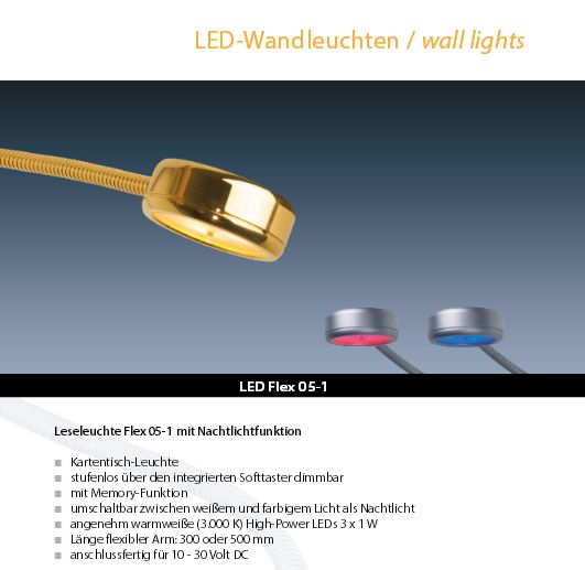 LED Flex 05-1 gold-glanz 300mm 3x1W r/w