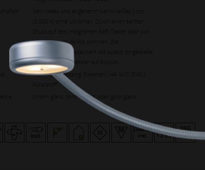 LED Flex 05-1 chrom-matt 300mm 3x1W b/w