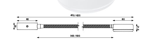 LED Flex 05-1 chrom-glanz 500mm 3x1W b/w