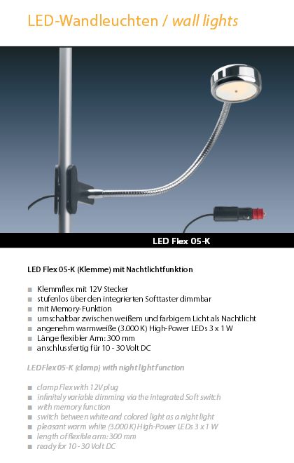 LED Flex 05-K gold-glanz 3x1W blau/wweiß