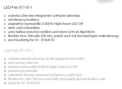 LED Flex07-1 chrom-glanz 300mm rot/wweiß