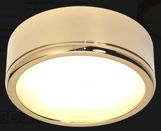 LED D3-1 Slave dm90mm gold 6x1W wweiß