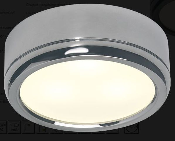 LED D1-1 Slave dm60mm chrom 3x1W wweiß